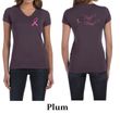 Ladies Shirt Pink Ribbon For My Friend Front & Back Print V-neck Tee