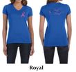 Ladies Shirt Pink Ribbon For My Friend Front & Back Print V-neck Tee