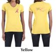 Ladies Shirt Pink Ribbon For My Friend Front & Back Print V-neck Tee