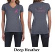 Ladies Shirt Pink Ribbon For My Grandma Front & Back Print V-neck Tee