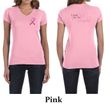 Ladies Shirt Pink Ribbon For My Grandma Front & Back Print V-neck Tee