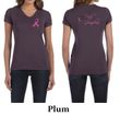 Ladies Shirt Pink Ribbon For My Grandma Front & Back Print V-neck Tee