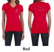 Ladies Shirt Pink Ribbon For My Grandma Front & Back Print V-neck Tee