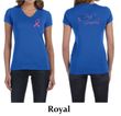 Ladies Shirt Pink Ribbon For My Grandma Front & Back Print V-neck Tee