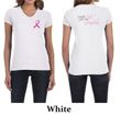 Ladies Shirt Pink Ribbon For My Grandma Front & Back Print V-neck Tee