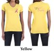 Ladies Shirt Pink Ribbon For My Grandma Front & Back Print V-neck Tee