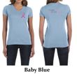 Ladies Shirt Pink Ribbon For My Mom Front & Back Print V-neck Tee