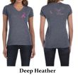 Ladies Shirt Pink Ribbon For My Mom Front & Back Print V-neck Tee