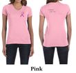 Ladies Shirt Pink Ribbon For My Mom Front & Back Print V-neck Tee