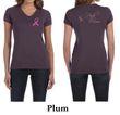 Ladies Shirt Pink Ribbon For My Mom Front & Back Print V-neck Tee