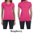 Ladies Shirt Pink Ribbon For My Mom Front & Back Print V-neck Tee