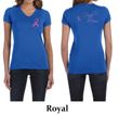 Ladies Shirt Pink Ribbon For My Mom Front & Back Print V-neck Tee