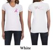 Ladies Shirt Pink Ribbon For My Mom Front & Back Print V-neck Tee