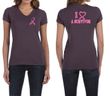 Ladies Shirt Pink Ribbon I Heart a Survivor Front & Back V-neck Tee