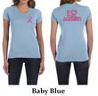 Ladies Shirt Pink Ribbon I Heart a Survivor Front & Back V-neck Tee