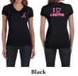Ladies Shirt Pink Ribbon I Heart a Survivor Front & Back V-neck Tee