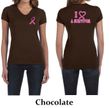Ladies Shirt Pink Ribbon I Heart a Survivor Front & Back V-neck Tee