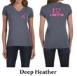 Ladies Shirt Pink Ribbon I Heart a Survivor Front & Back V-neck Tee