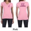 Ladies Shirt Pink Ribbon I Heart a Survivor Front & Back V-neck Tee