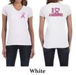 Ladies Shirt Pink Ribbon I Heart a Survivor Front & Back V-neck Tee