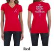 Ladies Shirt Pink Ribbon Keep Calm Front & Back Print V-neck Tee
