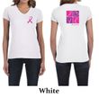 Ladies Shirt Pink Ribbon Love Hope Front & Back Print V-neck Tee