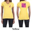 Ladies Shirt Pink Ribbon Love Hope Front & Back Print V-neck Tee