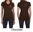 Ladies Shirt Pink Ribbon My Aunt Front & Back Print V-neck Tee T-Shirt