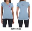 Ladies Shirt Pink Ribbon My Cousin Front & Back Print V-neck Tee