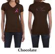 Ladies Shirt Pink Ribbon My Cousin Front & Back Print V-neck Tee