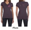 Ladies Shirt Pink Ribbon My Cousin Front & Back Print V-neck Tee