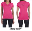 Ladies Shirt Pink Ribbon My Cousin Front & Back Print V-neck Tee