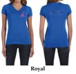 Ladies Shirt Pink Ribbon My Cousin Front & Back Print V-neck Tee