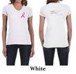 Ladies Shirt Pink Ribbon My Cousin Front & Back Print V-neck Tee