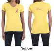 Ladies Shirt Pink Ribbon My Cousin Front & Back Print V-neck Tee