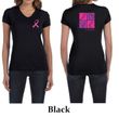 Ladies Shirt Pink Ribbon Love Hope Front & Back Print V-neck Tee