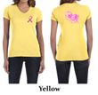 Ladies Shirt Pink Ribbon Peace Love Hope Front & Back Print V-neck Tee