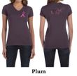 Ladies Shirt Pink Ribbon Pink For Me Front & Back Print V-neck Tee