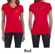 Ladies Shirt Pink Ribbon Pink For Me Front & Back Print V-neck Tee