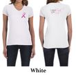 Ladies Shirt Pink Ribbon Pink For Me Front & Back Print V-neck Tee