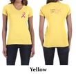 Ladies Shirt Pink Ribbon Pink For Me Front & Back Print V-neck Tee