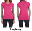Ladies Shirt Pink Ribbon Pink For My Sister Front & Back V-neck Tee