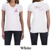 Ladies Shirt Pink Ribbon Pink For My Sister Front & Back V-neck Tee