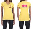 Ladies Shirt Pink Ribbon Save a Life Front & Back Print V-neck Tee