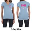 Ladies Shirt Pink Ribbon Save a Life Front & Back Print V-neck Tee