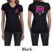 Ladies Shirt Pink Ribbon Save a Life Front & Back Print V-neck Tee