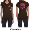 Ladies Shirt Pink Ribbon Save a Life Front & Back Print V-neck Tee