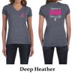Ladies Shirt Pink Ribbon Save a Life Front & Back Print V-neck Tee