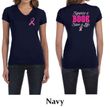Ladies Shirt Pink Ribbon Save a Life Front & Back Print V-neck Tee
