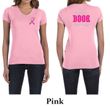 Ladies Shirt Pink Ribbon Save a Life Front & Back Print V-neck Tee
